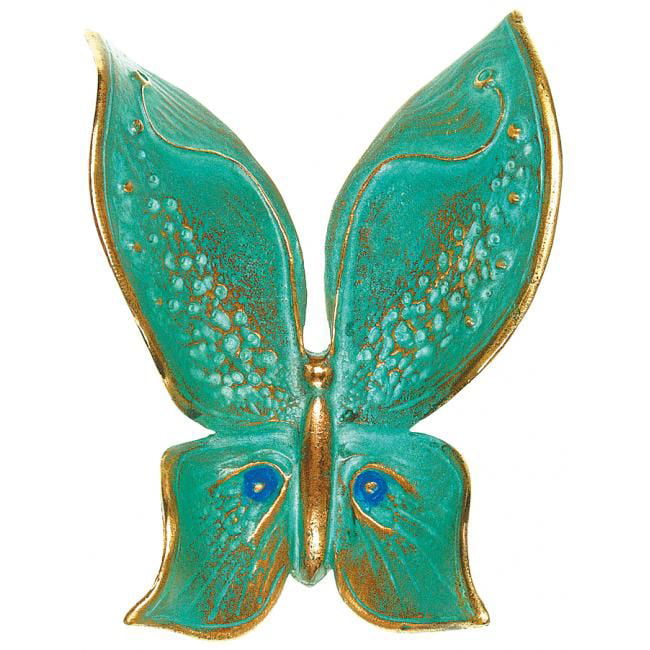 Vlinder brons turquise