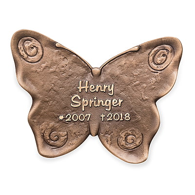 Gedenkplaat brons vlinder