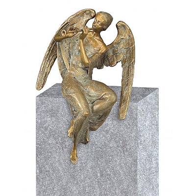 Engel brons met fluit