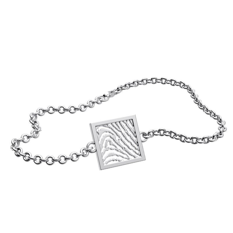 Royolz fingerprint jewelry vierkante vorm Royolz fingerprint jewelry vierkante vorm