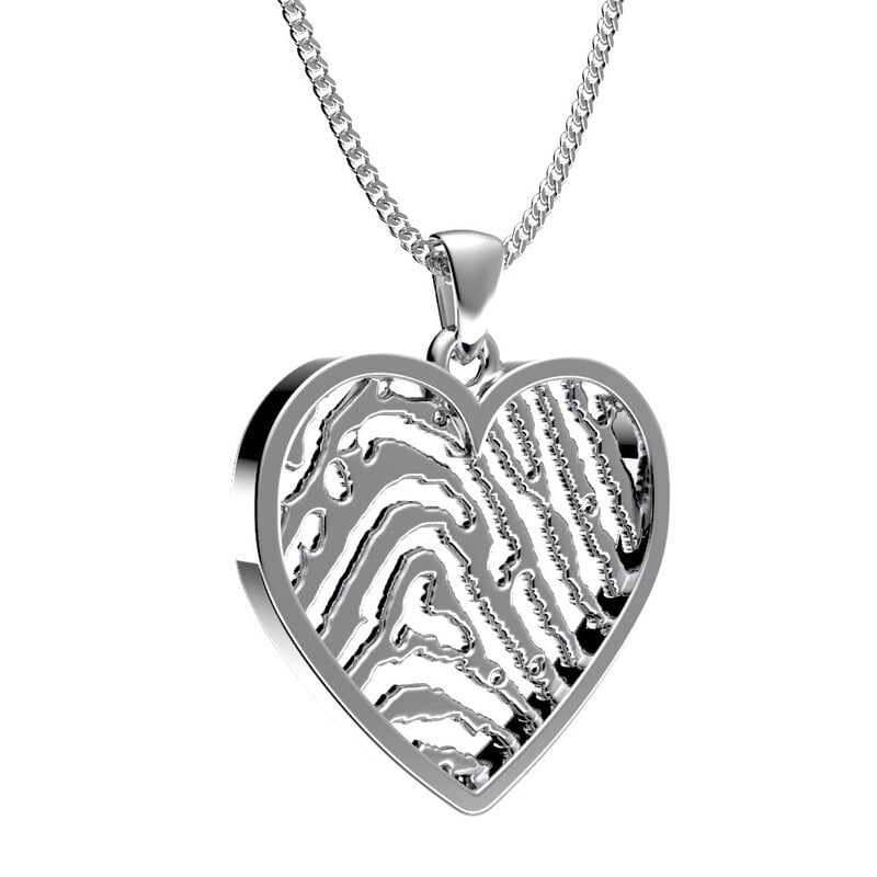 Royolz vingerafdruk hanger hart zilver Royolz vingerafdruk hanger hart zilver