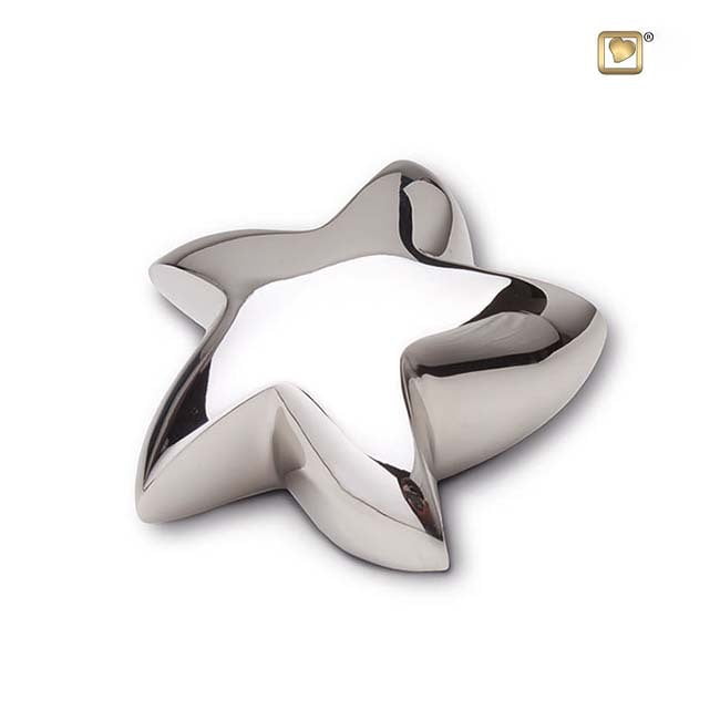 Mini LoveUrns Ster Urn Glimmend Zilver Mini LoveUrns Ster Urn Glimmend Zilver