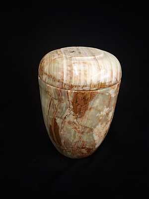 Natuurstenen onyx urn bruin/creme