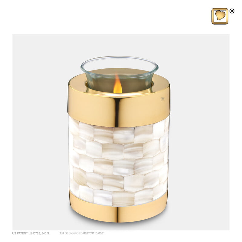 T230 Mother of Pearl Tealight Urn T230 Mother of Pearl Tealight Urn