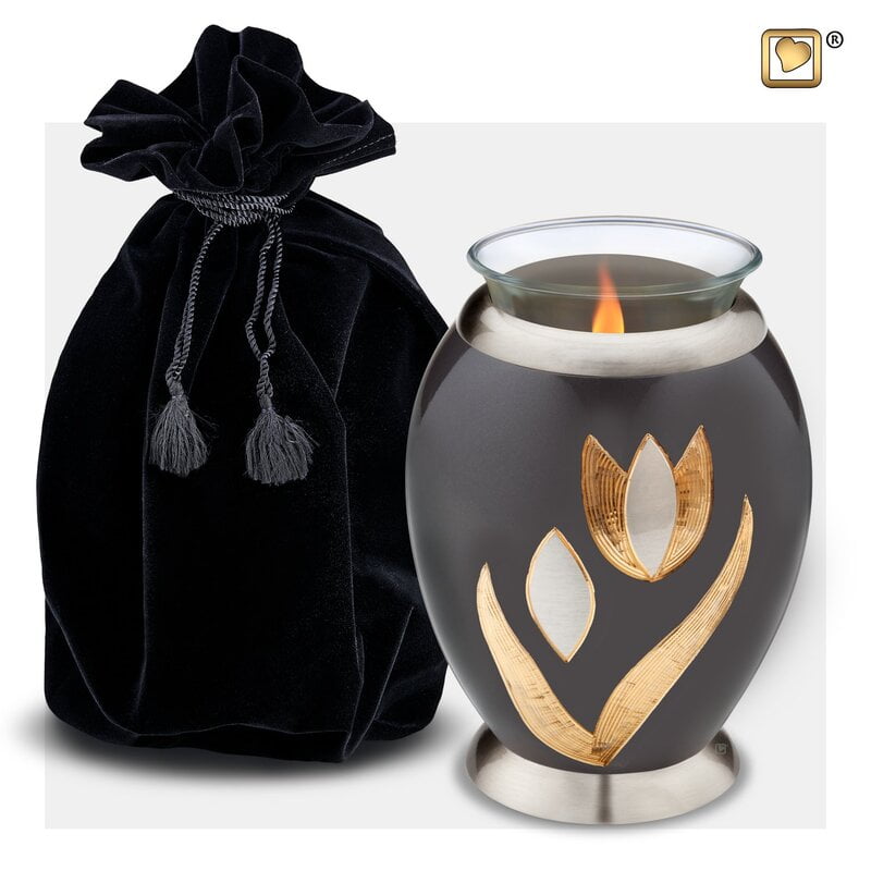 Urn met Waxinelichtje Messing Tulp Urn met Waxinelichtje Messing Tulp