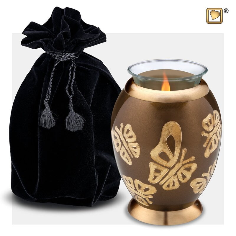 Urn Met Waxinelichtje Elegant Butterfly Urn Met Waxinelichtje Elegant Butterfly