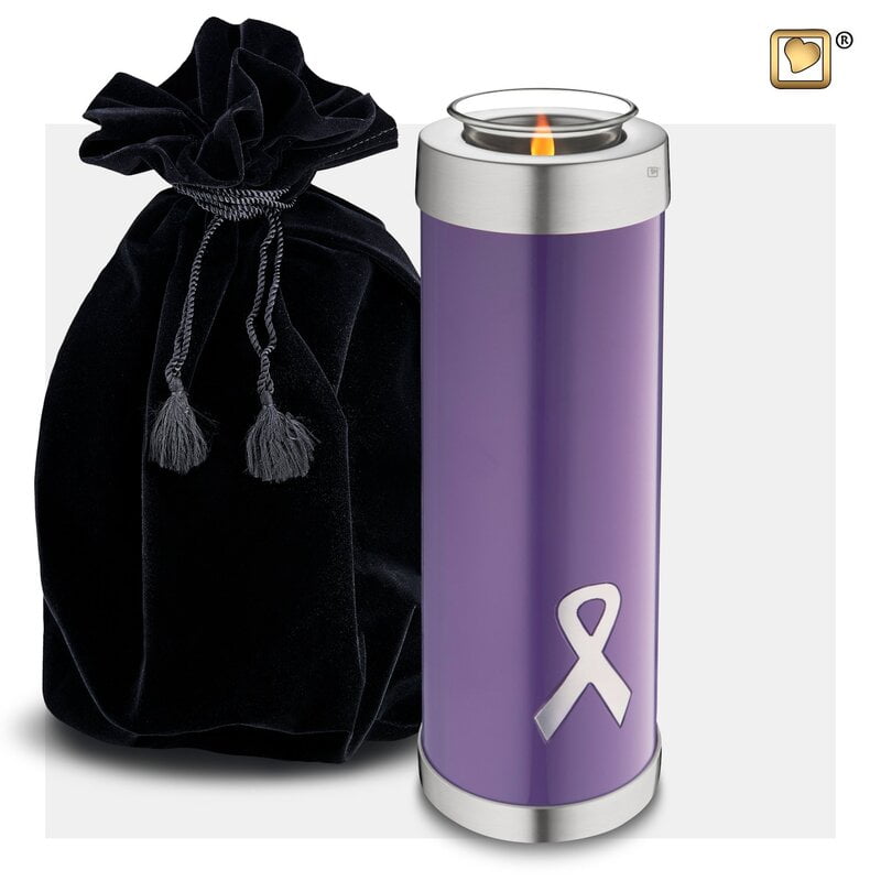 T903 Awareness Tealight Tall Urn Purple T903 Awareness Tealight Tall Urn Purple