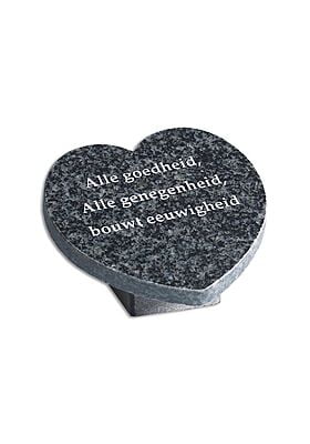 Klein granieten hart met tekst