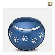 Dierenurn Blauw Met Zilver