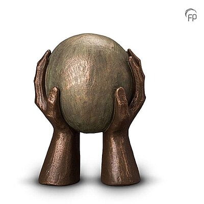 Keramische urn brons Gedragen groot