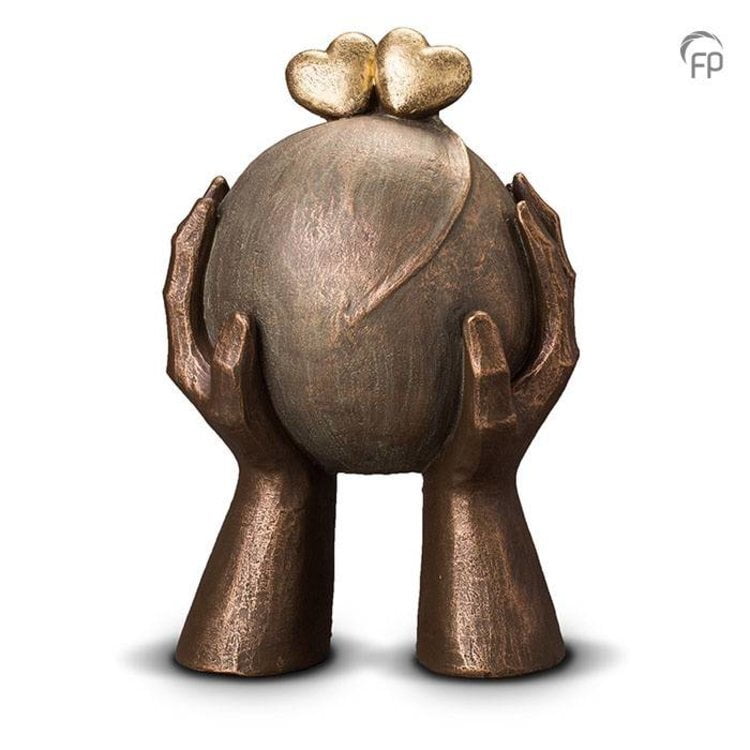 Keramische urn brons Liefde groot Keramische urn brons Liefde groot