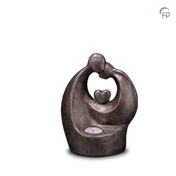 Keramische urn zilver Verlichte troost Keramische urn zilver Verlichte troost