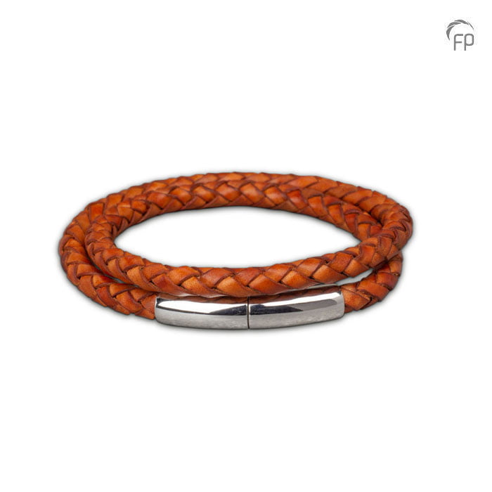 FPU 605 Embrace Armband Gevlochten Leder Bruin FPU 605 Embrace Armband Gevlochten Leder Bruin