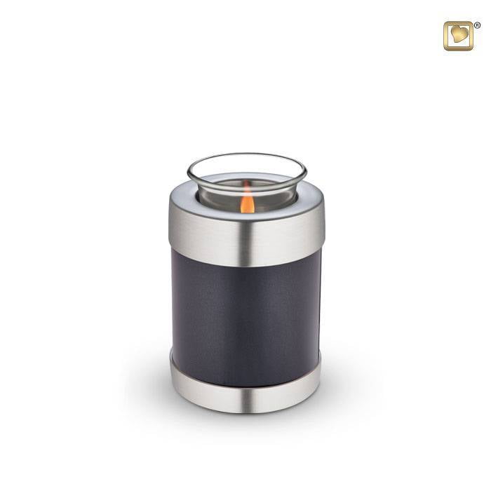 Messing kaarshouder urn zwart Messing kaarshouder urn zwart