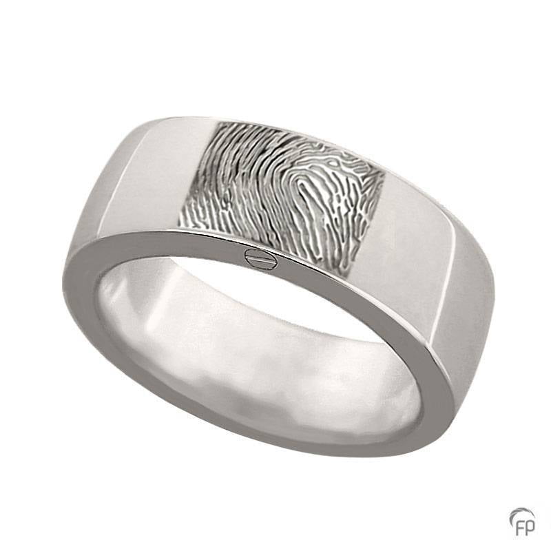 R 033.8.FP Assieraad ring glanzend met fingerprint R 033.8.FP Assieraad ring glanzend met fingerprint