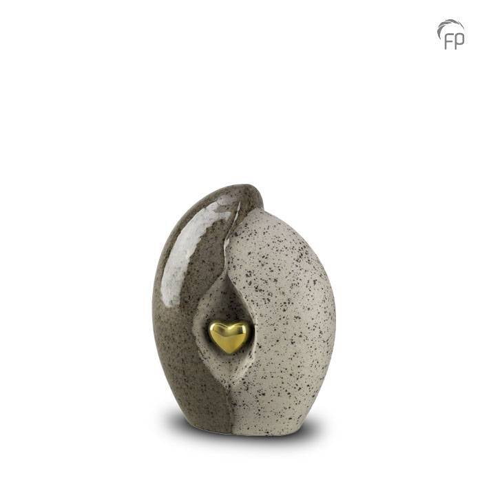 Keramische mini urn licht grijs/grijs Keramische mini urn licht grijs/grijs