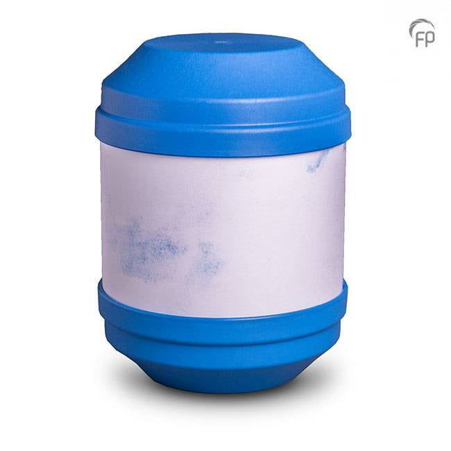 Biologische urn beschrijfbaar blauw Biologische urn beschrijfbaar blauw