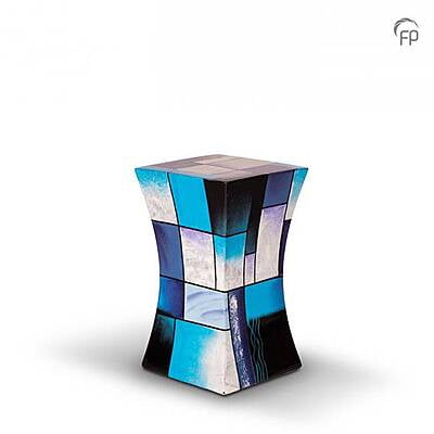 Glasfiber urn Diabolo blue