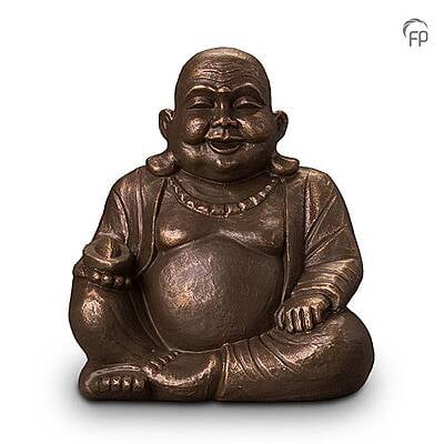 Keramische urn brons Boeddha groot