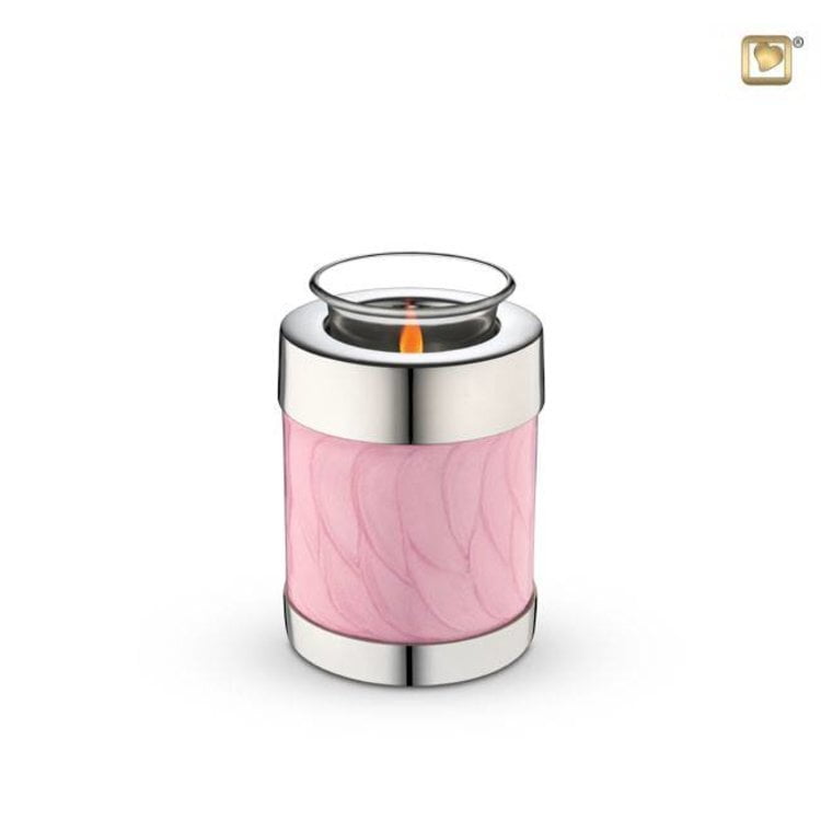 Messing kaarshouder urn rose Messing kaarshouder urn rose