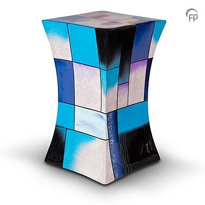 Glasfiber urn Diabolo blauw