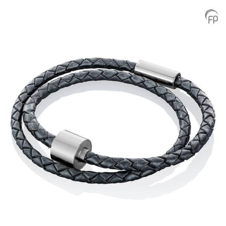 Tadblu Barrel bracelet Gevlochten Leder Zwart Tadblu Barrel bracelet Gevlochten Leder Zwart